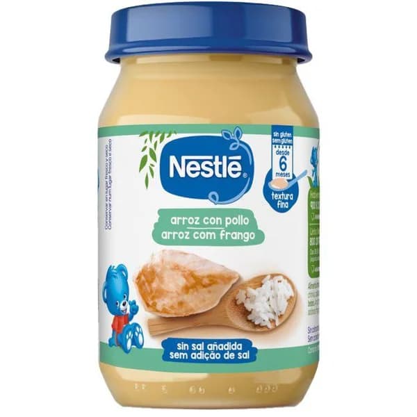 Tarrito puré de arroz blanco con pollo NESTLÉ, tarro 190 g - 0.19 kg - Imagen del producto en Findit