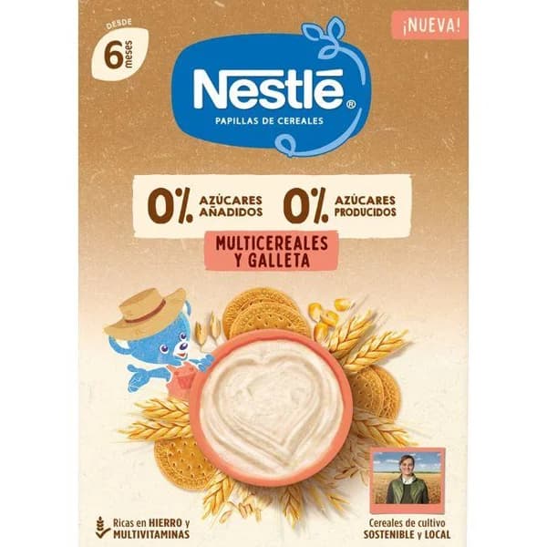 Papilla de multicereales y galleta 0% azúcar NESTLÉ, caja 270 g - 1 ud - Imagen del producto en Findit