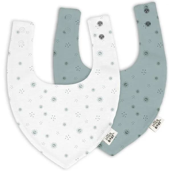 Babero bandana duende verde y blanco, impermeable, 100% algodón INTERBABY, 2 uds - 2 ud - Imagen del producto en Findit