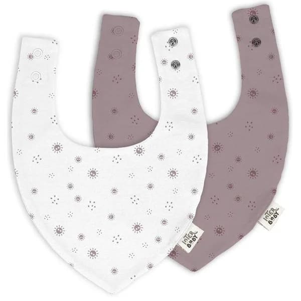Babero bandana duende rosa y blanco, impermeable, 100% algodón INTERBABY, 2 uds - 1 ud - Imagen del producto en Findit
