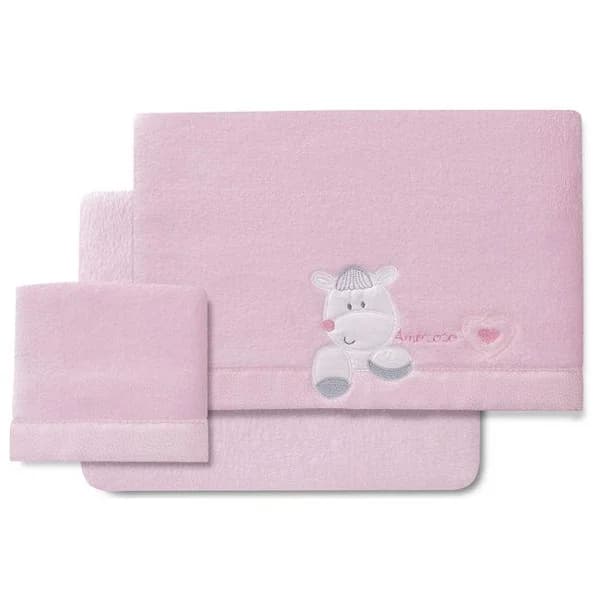 Sábanas de Minicuna, coralina Rosa, corazon amoroso, 3 piezas INTERBABY, 50x80 cm - 40 m - Imagen del producto en Findit