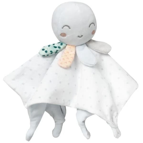 Dudu sonajero pulpo gris, mantita de apego para bebe, tacto extrasuave INTERBABY - 1 ud - Imagen del producto en Findit