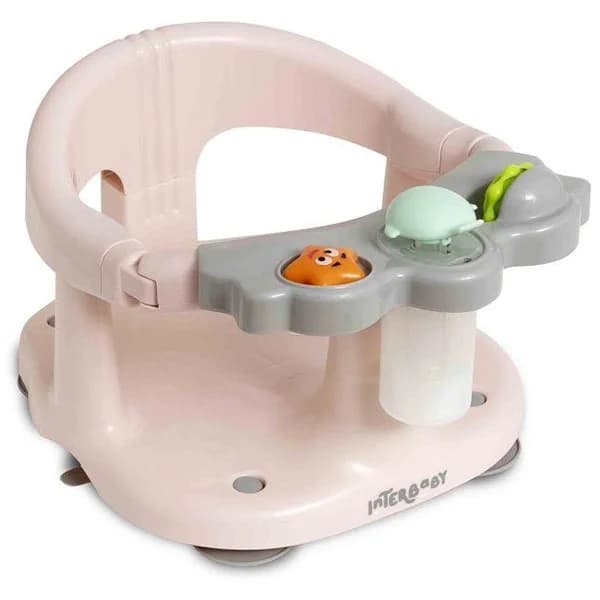 Asiento de baño rosa con ventosa y panel de actividades INTERBABY - 1 ud - Imagen del producto en Findit