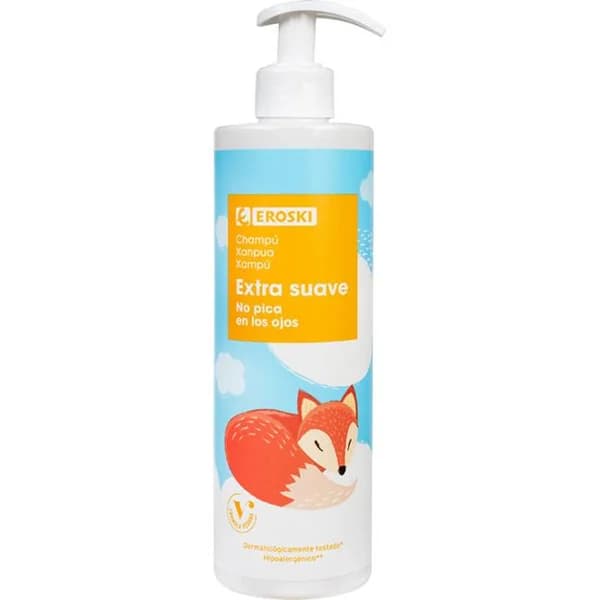 Champú suave de bebé EROSKI, dosificador 500 ml - 0.5 l - Imagen del producto en Findit