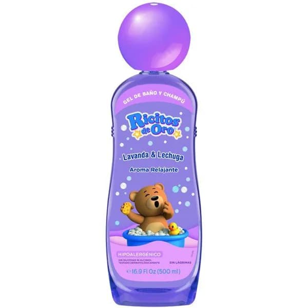 Gel baño y champú lavanda RICITOS DE ORO, bote 500 ml - 0.5 l - Imagen del producto en Findit