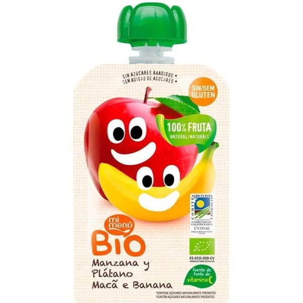 Manzana y plátano bio BE PLUS, bolsita 100 g - 0.1 kg - Imagen del producto en Findit