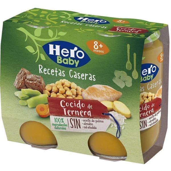Tarrito de cocido con ternera HERO RECETA CASERA, pack 2x190 g - 0.38 kg - Imagen del producto en Findit