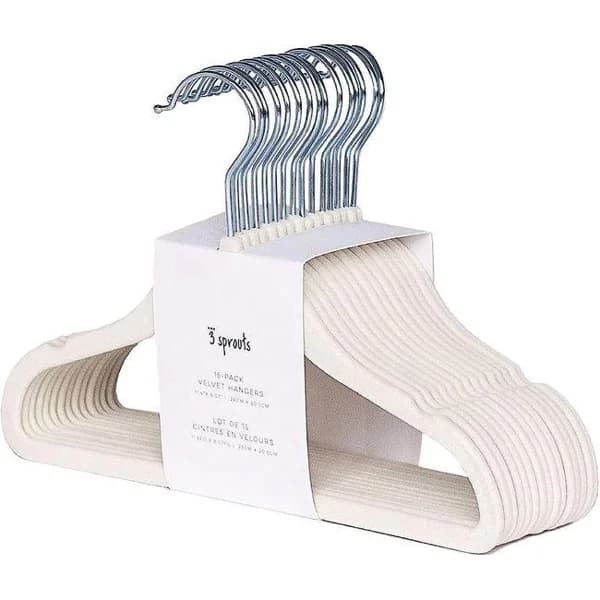 Percha para bebé antideslizantes de terciopelo, color crema, pack 15 uds - 15 ud - Imagen del producto en Findit