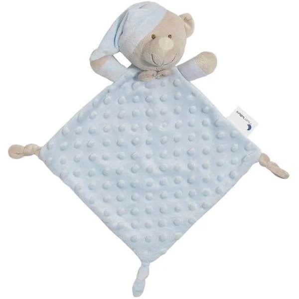 Dudu, mantita de apego para tu bebe azul, tacto extrasuave, 28X17cm INTERBABY, 1ud - 1 ud - Imagen del producto en Findit
