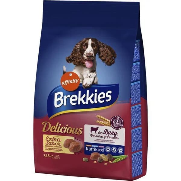 Alimento de buey delicious para perro BREKKIES, saco 7,25 kg - 7.25 kg - Imagen del producto en Findit