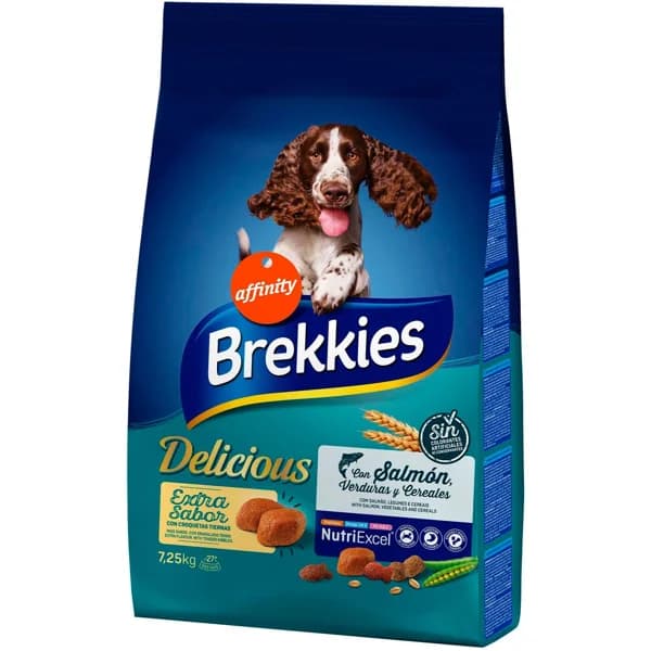 Alimento de salmón para perro BREKKIES DELICIOUS, saco 7,25 kg - 7.25 kg - Imagen del producto en Findit