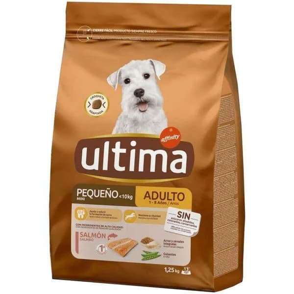 Alimento sabor salmón perro mini adulto ULTIMA, saco 1,25 kg - 1.25 kg - Imagen del producto en Findit