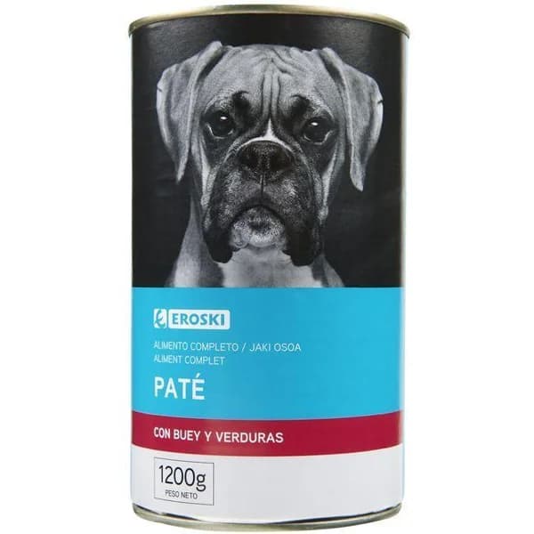Alimento con buey para perro EROSKI, lata 1,23 kg - 1.23 kg - Imagen del producto en Findit