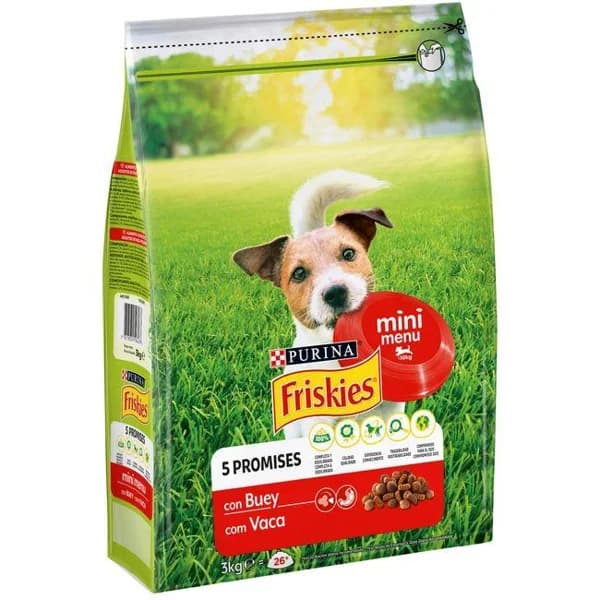Mini Menú de buey razas pequeñas FRISKIES, saco 3 kg - 1 ud - Imagen del producto en Findit