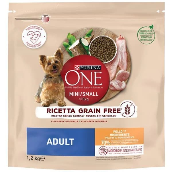 Alimento de pollo para perro mini ONE, bolsa 1,2 kg - 1 ud - Imagen del producto en Findit