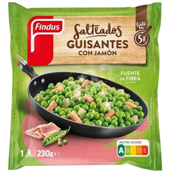 Guisantes con jamón FINDUS, bolsa 450 g - 0.45 kg - Imagen del producto en Findit