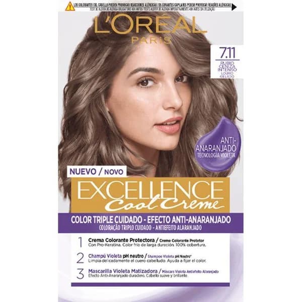 Tinte 7.11 rubio ceniza EXCELLENCE Color Cream, pack 1 ud - 1 ud - Imagen del producto en Findit