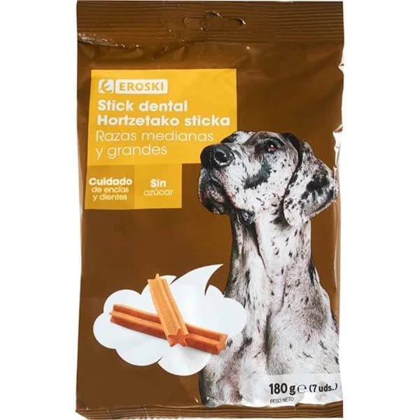 Hueso dental para perro EROSKI, paquete 180 g - 0.18 kg - Imagen del producto en Findit