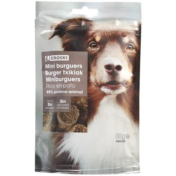 Burguers naturales para perro EROSKI, paquete 60 g - 0.06 kg - Imagen del producto en Findit