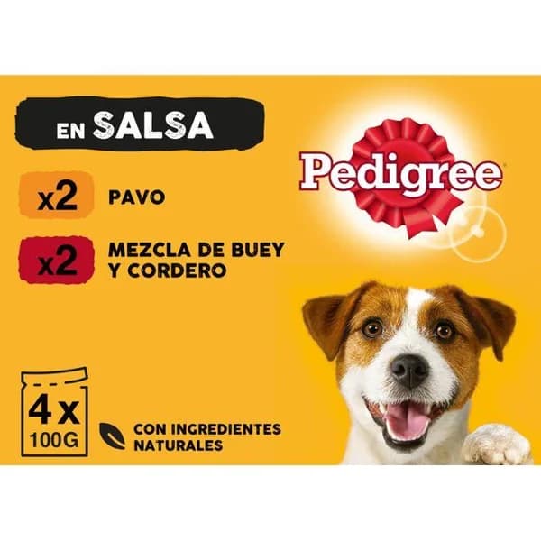 Alimento húmedo de paté para perro PEDIGREE, pack 4x100 g - 1 ud - Imagen del producto en Findit