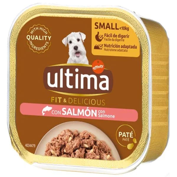 Alimento de salmón para perro adulto mini ULTIMA, tarrina 150 g - 0.15 kg - Imagen del producto en Findit
