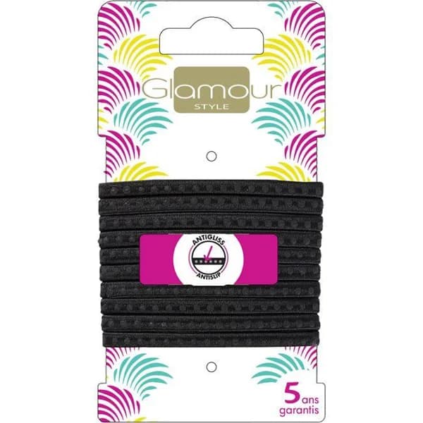 Gomas planas antideslizante negras GLAMOUR, pack 10 uds - 10 ud - Imagen del producto en Findit