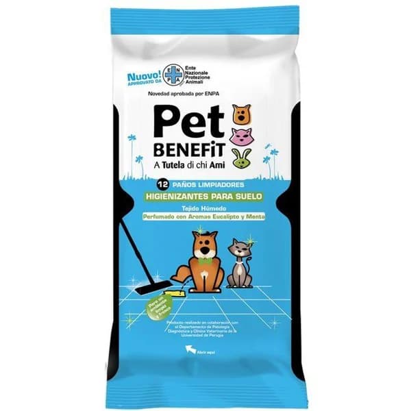Toallitas higienizantes para suelo PET BENEFIT, paquete 12 uds - 12 ud - Imagen del producto en Findit