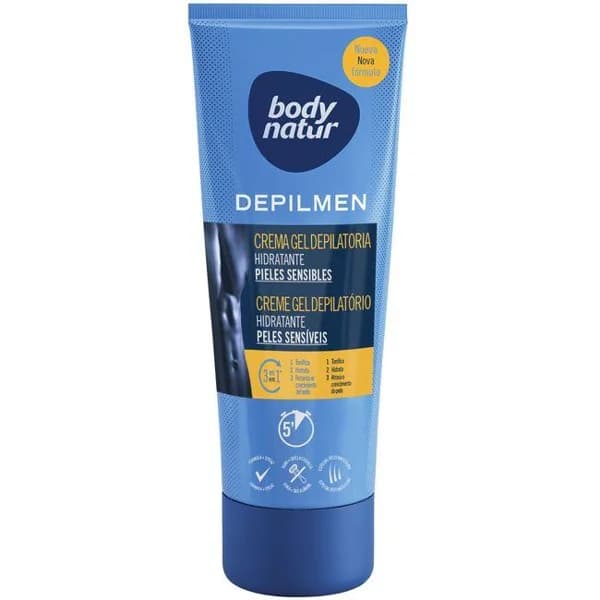 Crema depilatoria piel sensible hombre BODY NATUR, tubo 200 ml - 1 ud - Imagen del producto en Findit