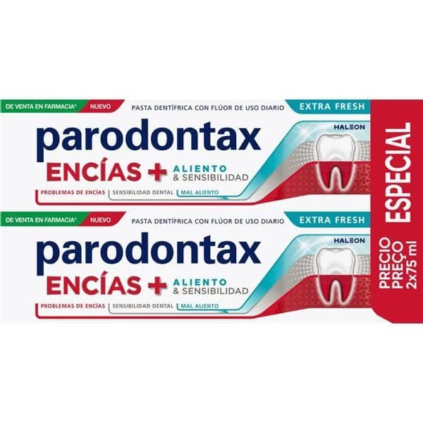 Detífrico encías+aliento&sensibilidad PARONDONTAX, pack 2x75 ml - 0.15 l - Imagen del producto en Findit