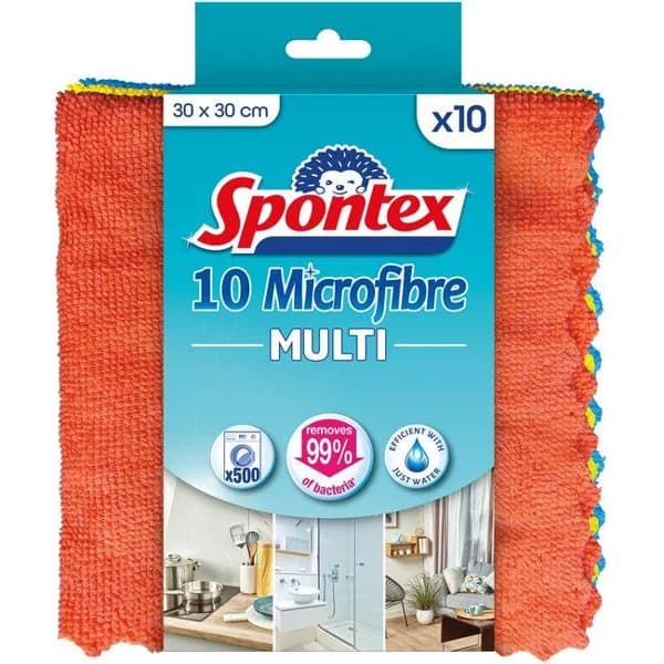 Bayeta microfibra multi superficies SPONTEX,  pack 10 uds - 10 ud - Imagen del producto en Findit