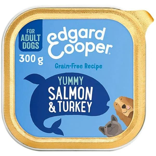 Alimento de salmón, pavo para perro EDGARD&COOPER, tarrina 300 g - 1 ud - Imagen del producto en Findit
