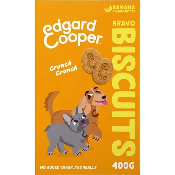 Galletas de plátano para perro EDGARD&COOPER, caja 400 g - 1 ud - Imagen del producto en Findit