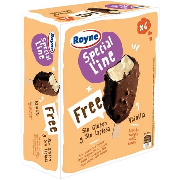 Mini bombón almendrado de vainilla s/ lactosa ROYNE, pack 6x50 g - 0.3 kg - Imagen del producto en Findit