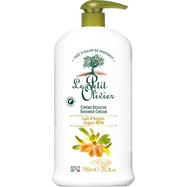 Gel de ducha a la leche de argán LE PETIT OLIVIER, bote 750 ml - 0.75 l - Imagen del producto en Findit