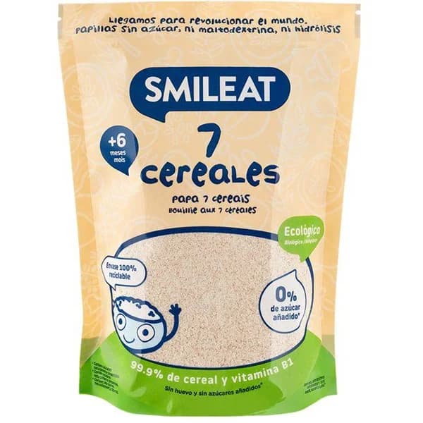 Papilla bio 7 cereales SMILEAT, bolsa 200 g - 0.2 kg - Imagen del producto en Findit