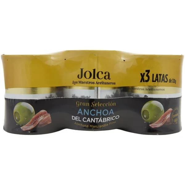 Aceituna rellena de anchoa del Cantábrico JOLCA, pack 3x50 g - 0.15 kg - Imagen del producto en Findit