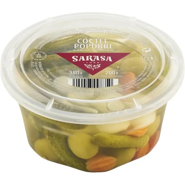 Popurri de encurtidos sabor anchoa SARASA, tarrina 200 g - 0.2 kg - Imagen del producto en Findit