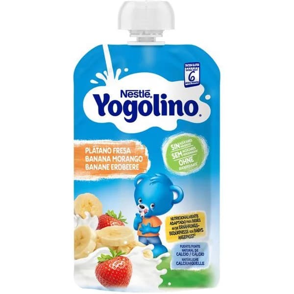 Yogolino de frutas sabor plátano y fresa NESTLÉ, bolsita 100 g - 1 ud - Imagen del producto en Findit