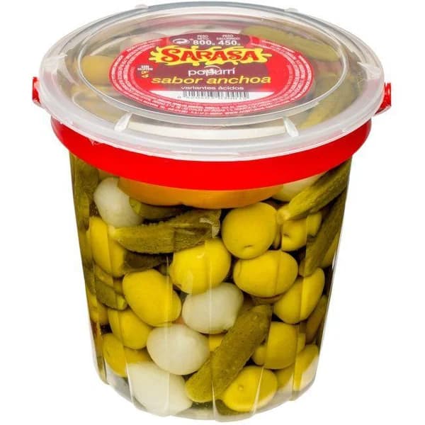 Popurrí de aceitunas-encurtidos SARASA, tarrina 450 g - 0.45 kg - Imagen del producto en Findit