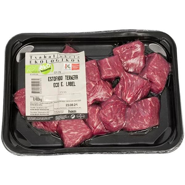 Estofado de Ternera ecológica EUSKO LABEL, bandeja aprox. 500 g - 0.5 kg - Imagen del producto en Findit