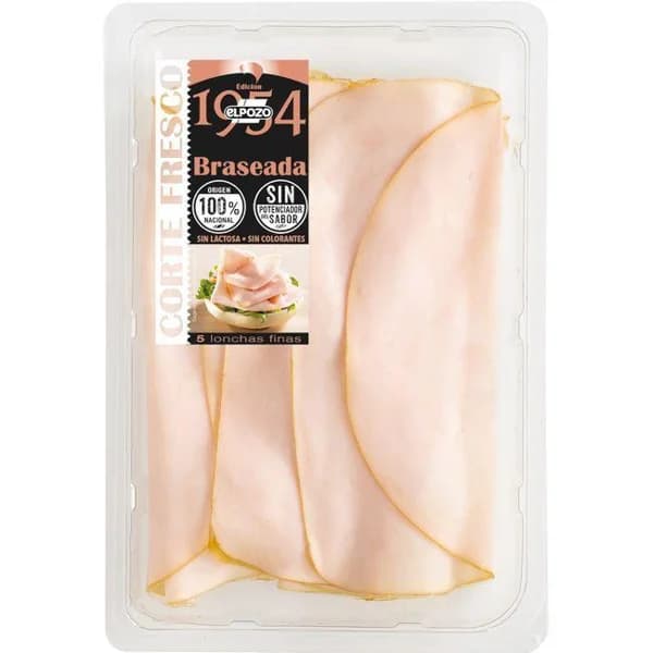 Pechuga de pavo braseada 1954 corte fresco ELPOZO, bandeja 120 g - 0.12 kg - Imagen del producto en Findit