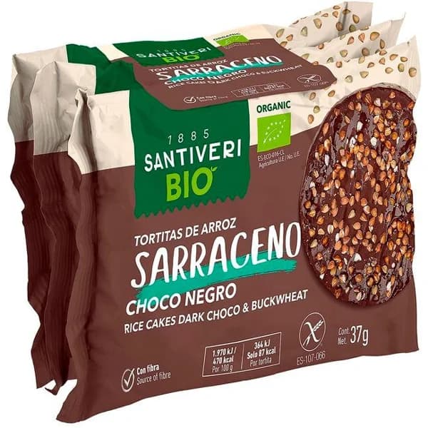 Tortita arroz y sarraceno bio SANTIVERI, paquete 112 g - 0.11 kg - Imagen del producto en Findit