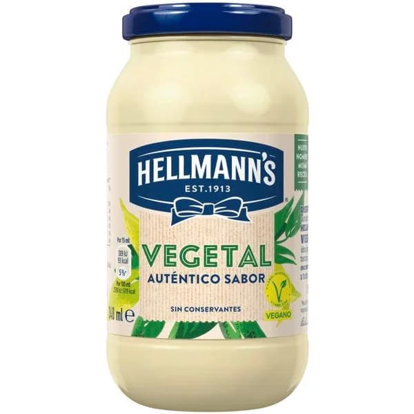 Salsa vegetal vegana HELLMANNS, frasco 340 ml - 0.34 l - Imagen del producto en Findit