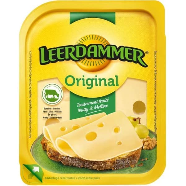 Queso LEERDAMMER, lonchas, bandeja 160 g - 0.16 kg - Imagen del producto en Findit