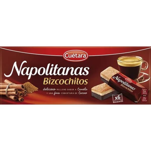 Bizcochitos de napolitanas CUÉTARA, caja 117 g - 0.12 kg - Imagen del producto en Findit
