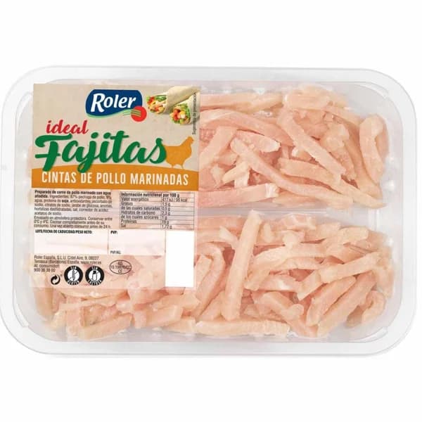 Cintas de pollo marinadas ROLER, bandeja 320 g - 0.32 kg - Imagen del producto en Findit