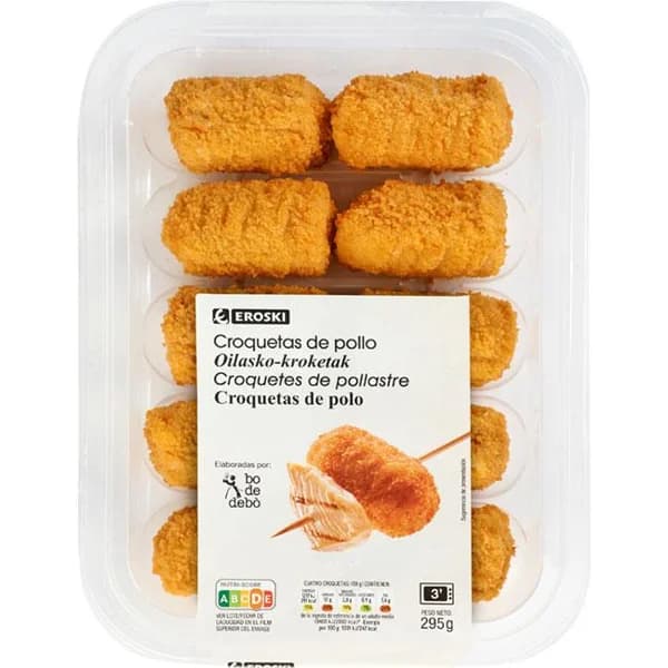Croquetas de pollo EROSKI, bandeja 295 g - 0.29 kg - Imagen del producto en Findit