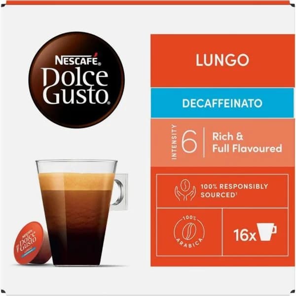 Café Lungo Descaffeinato DOLCE GUSTO, caja 16 cápsulas - 16 ud - Imagen del producto en Findit