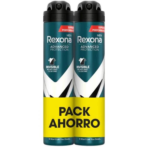 Desodorante 72H invisible REXONA MEN, pack 2x200 ml - 1 ud - Imagen del producto en Findit