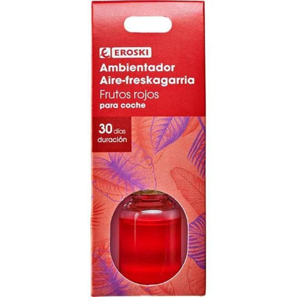 Ambientador olor frutos rojos para coche EROSKI, 1 ud - 1 ud - Imagen del producto en Findit